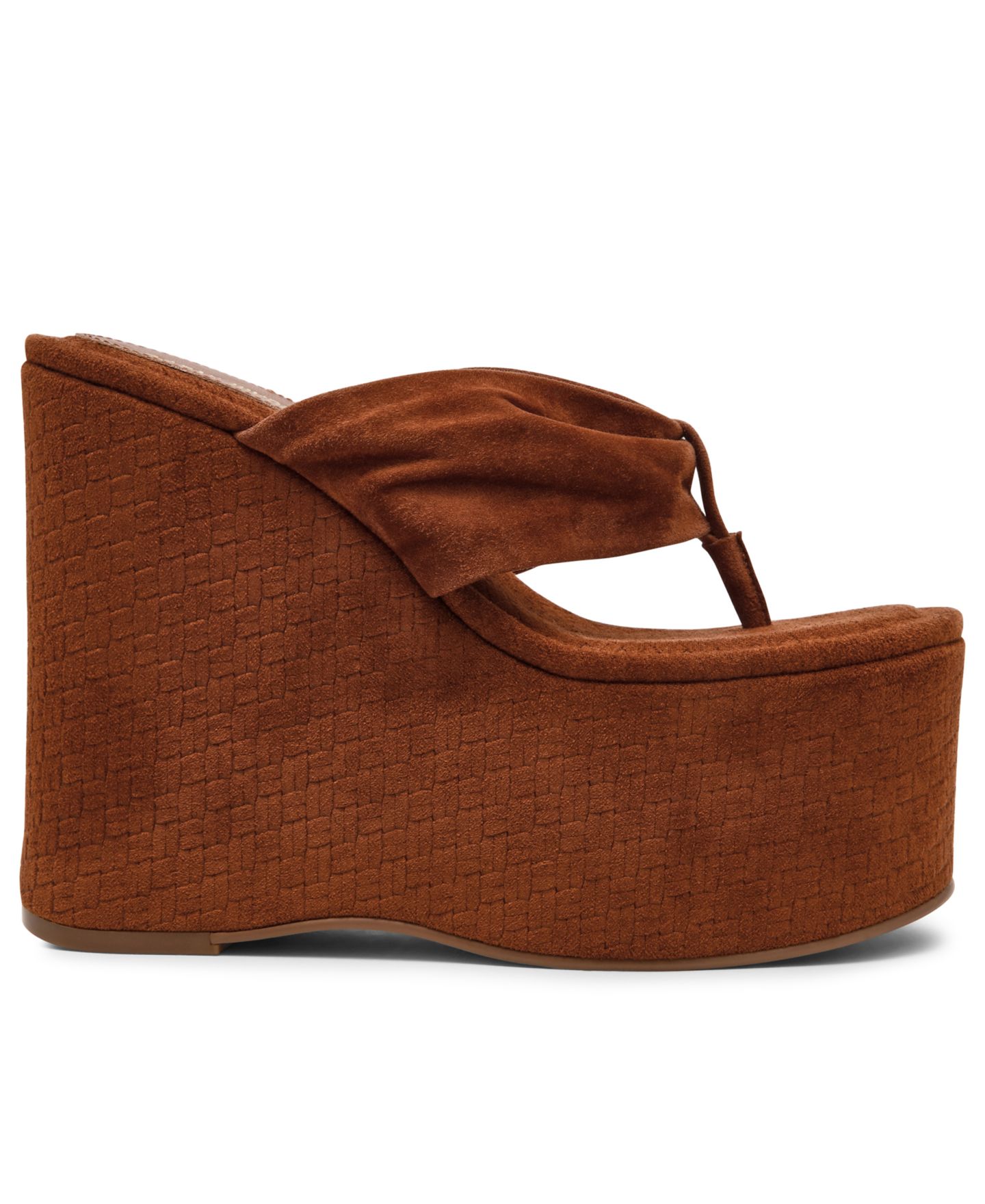 Женские сандалии Steve Madden Saucy High-Platform Wedge Heel, цвет: Каштановый замшевый — фото 2