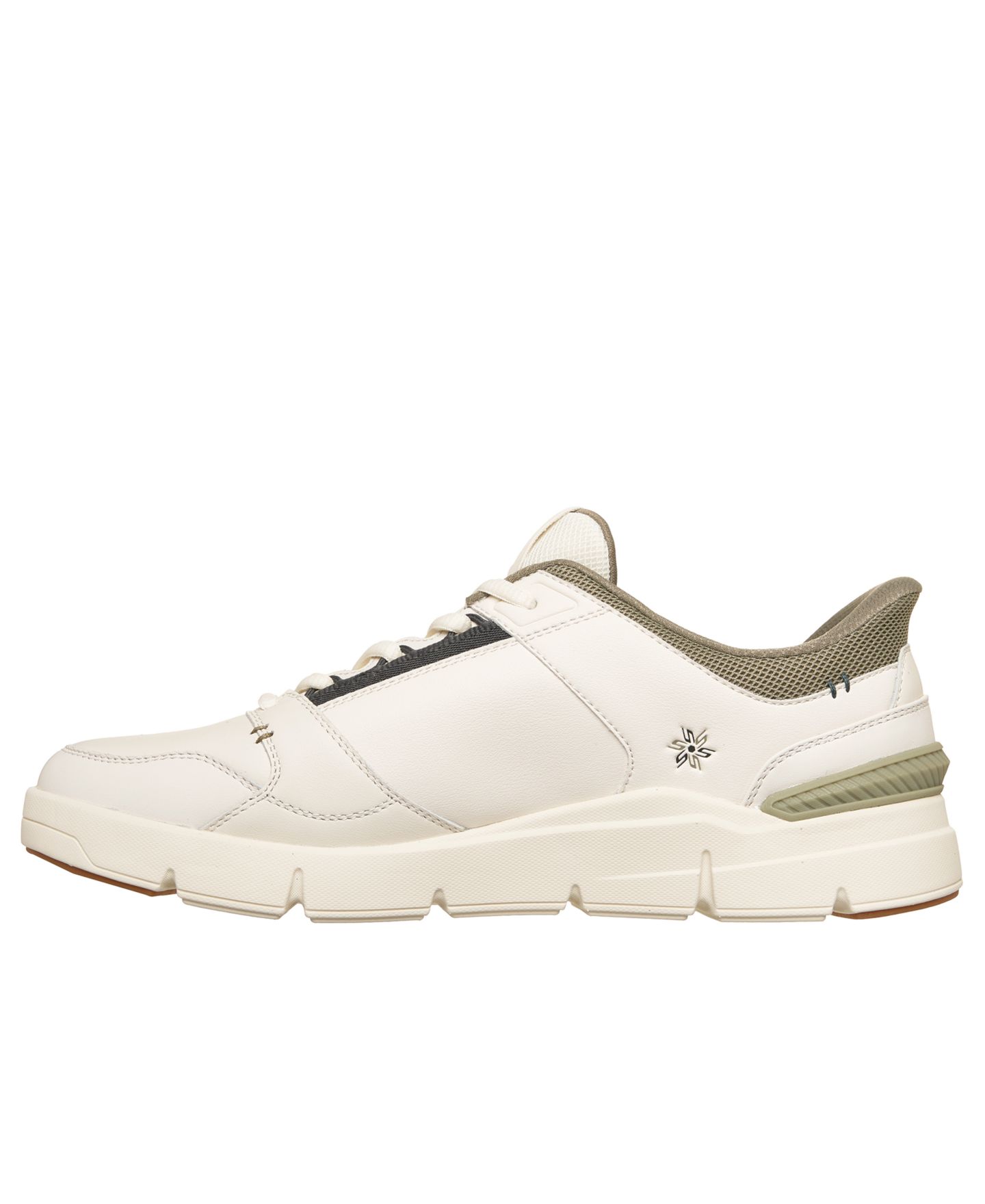 Мужские кроссовки Skechers Slip-Ins: Stryde Cup - Roades Court Casual, цвет: Натуральный / Зелёный — фото 3