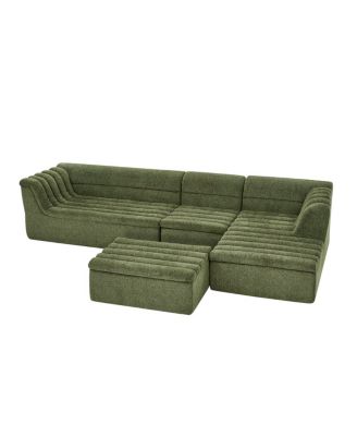 135" U-Shaped Modular Sectional Sofa with Chaise & Movable Ottoman