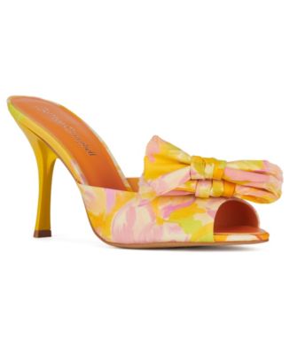 women's maccie beaded bow platform dress sandals Jeffrey Campbell First Kiss Slip-On - Yellow Floral Pattern_Floral Womens Naturalizer Always Evening Urban Outfitters Avalon Linen color:Daffodil