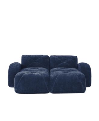 U-shaped Boneless Sofa, Soft Velvet, Tufted, High Density Sponge