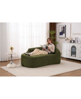 Compression Curved Chaise Longue Indoor, Modern Chenille Loveseat Couch