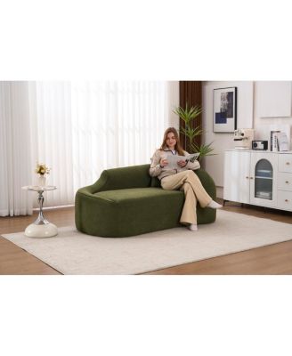 Compression Curved Chaise Longue Indoor, Modern Chenille Loveseat Couch