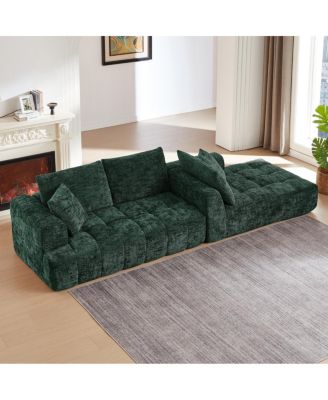 Chenille L-Shape Luxury Sectional Sofa, Minimalist Design, Comfy Sleeper Couch