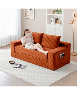 Memory Foam Cloud Loveseat Sofa, 2-in-1 Convertible Folding Couch Bed