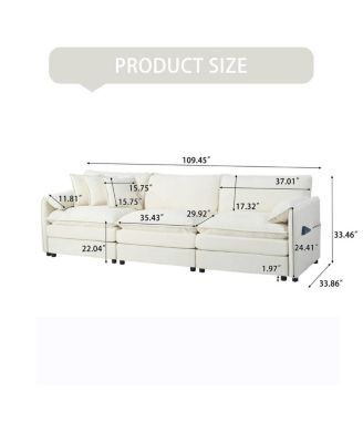 Oversized Deep Seat Sectional Sofa, Modern Chenille Cloud Couch