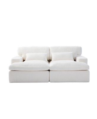 Double Chaise Lounge Indoor, Oversized Upholstered Sleeper Cloud Couch