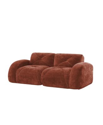 2-Seater Tufted Sofa, Soft Velvet, No Assembly