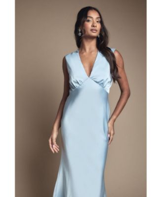 Women's Satin Maxi Bridesmaid Dress