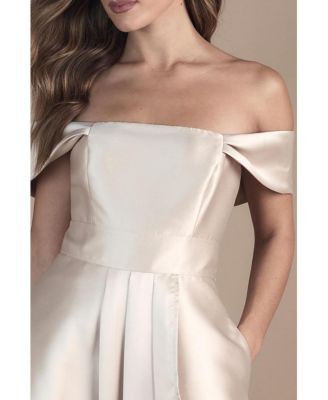 Women's Bardot Twill Bridesmaid Dress