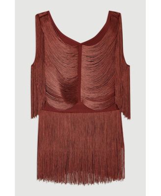 Women's Draped Fringe Knitted Top