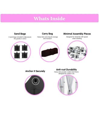 10'x20' Folding Canopy with 6 Removable Sidewalls & UPF 50+ Gazebo