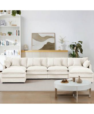 Modular Sectional Sofa, 130.7" U Shaped Couch Set, 4-Seater Comfy Cloud Couch