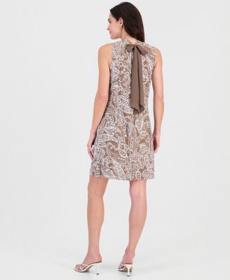 Women's Mock-Neck Sleeveless A-Line Dress