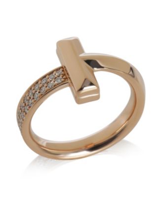 Rose Gold Diamond Tiffany T T1 Ring