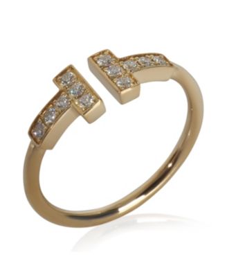 Yellow Gold Diamond Tiffany T Wire Ring