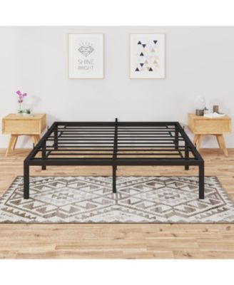 Queen 14 Inch Metal Platform Bed Frame Heavy Duty Slats With Storage No Box Spring Needed Simple Assembly