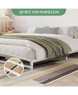 Simple Upholstered Panel Bed Frame, Modern Bed Base with Comfortable Headboard, Multiple Sizes