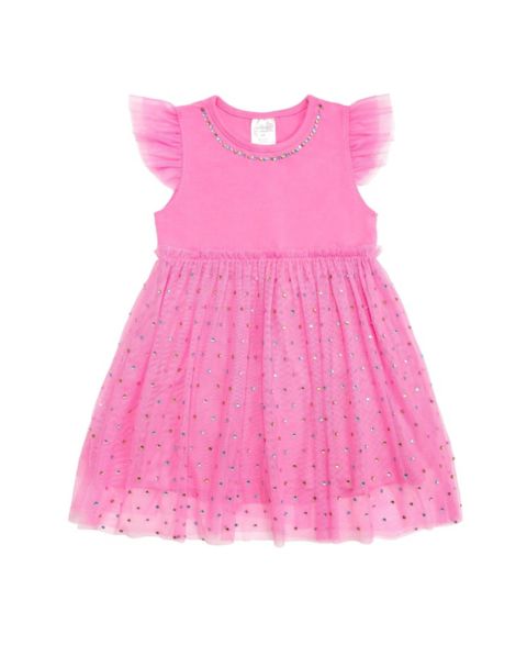 Платье Sweet Wink Raspberry Rhinestone Short Sleeve Tutu Dress для девочек-малышей, цвет: Малиновый