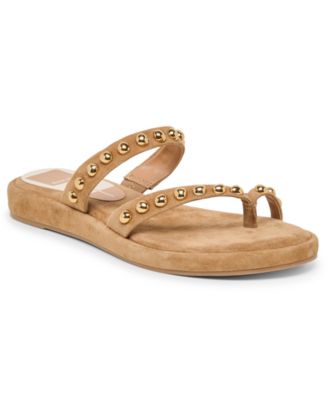 Women's Amary Strappy Studded Toe Thong Flat Sandals