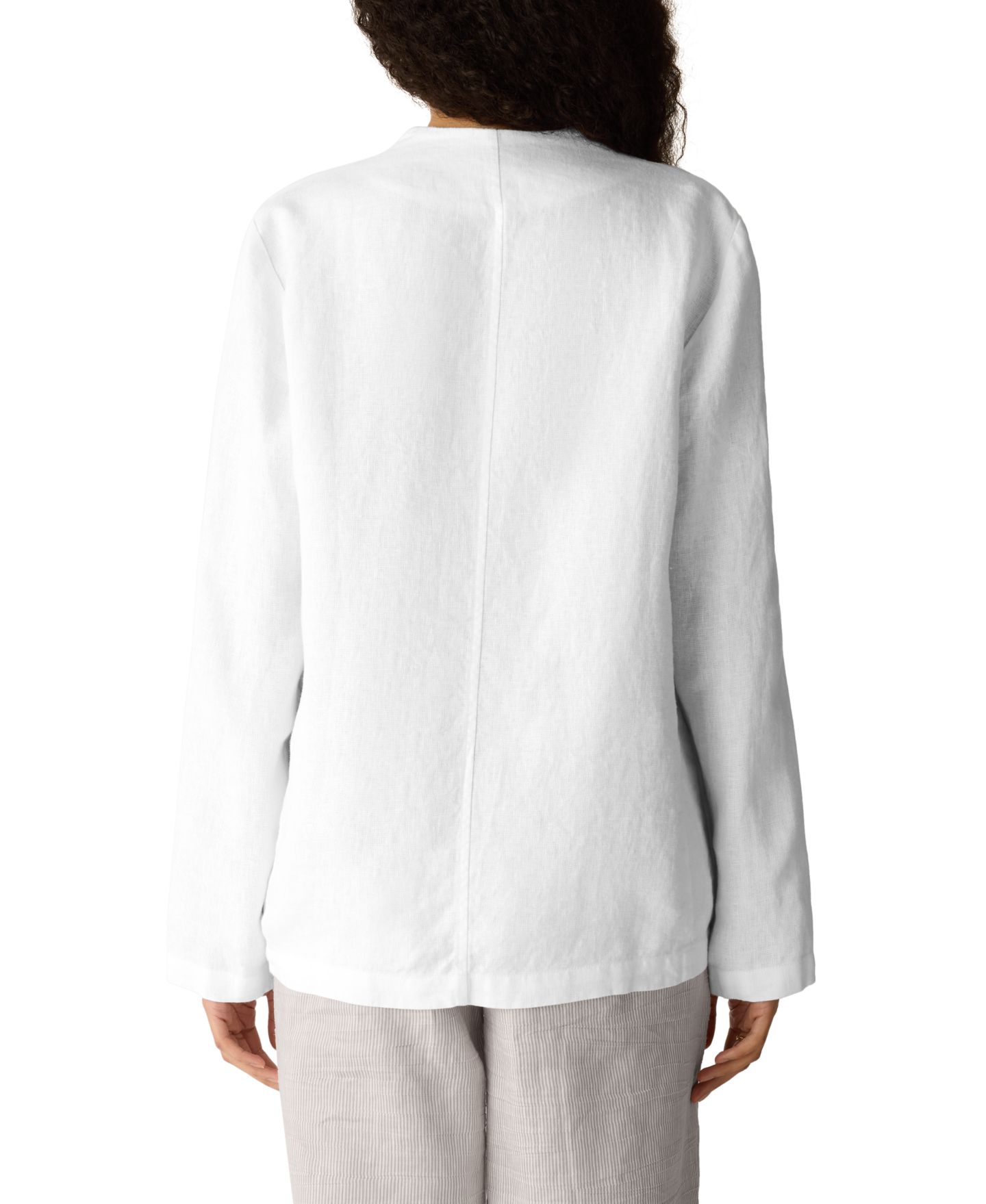 Женская куртка Eileen Fisher & Plus Size Asymmetrical High Collar Cut-Away, цвет: Белый — фото 4