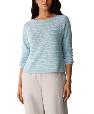Women's Plus Size Bateau Neck Textured Sweater