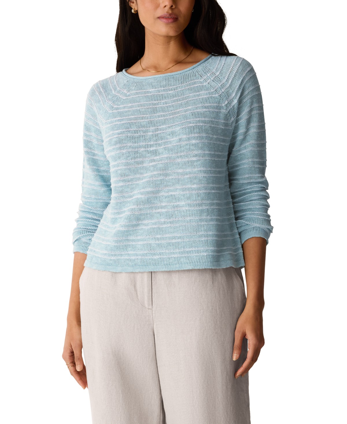 Женские Eileen Fisher Women's Plus Size Bateau Neck Textured Sweater — фото 1