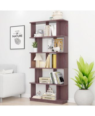 5-Tier Bookcase - Modern Open Storage Bookshelf, Wood Display Shelving for Living Room, Home Office, Bedroom