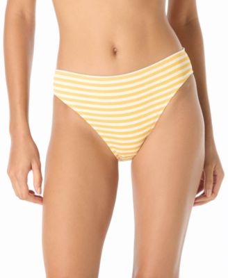 Michael Kors Women's Pull-On Striped High-Leg Bikini Bottoms