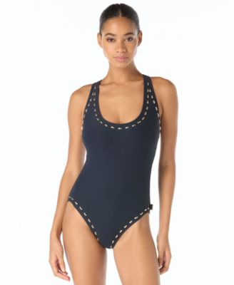 Michael Kors Women's Scoop Neck Racer Back One-Piece Swimsuit