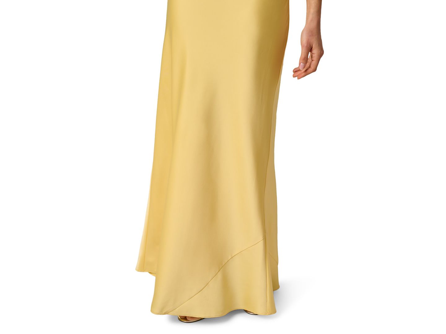 Женское платье Adrianna Stretch Satin Long, цвет: Сливочный жёлтый — фото 4