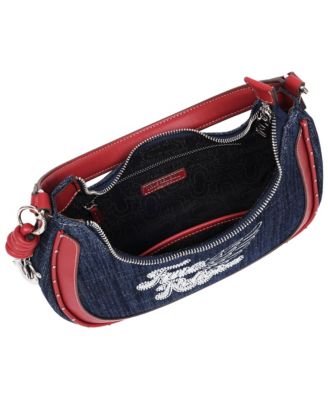 Wing Motif Hobo Bag with Trim