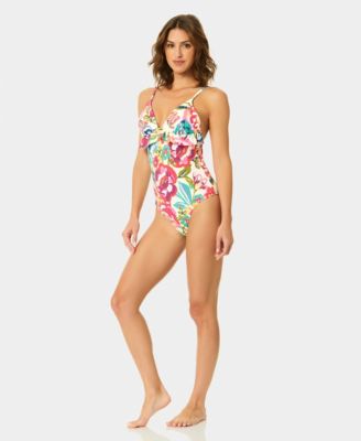Women's V-Neck One-Piece Swimsuit