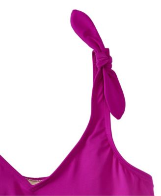 Women's Tie Shoulder Flutter Tankini Top