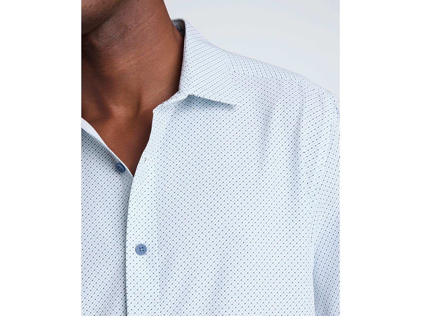 Мужская рубашка Kenneth Cole Slim Fit Short-Sleeve, цвет: Синий — фото 4