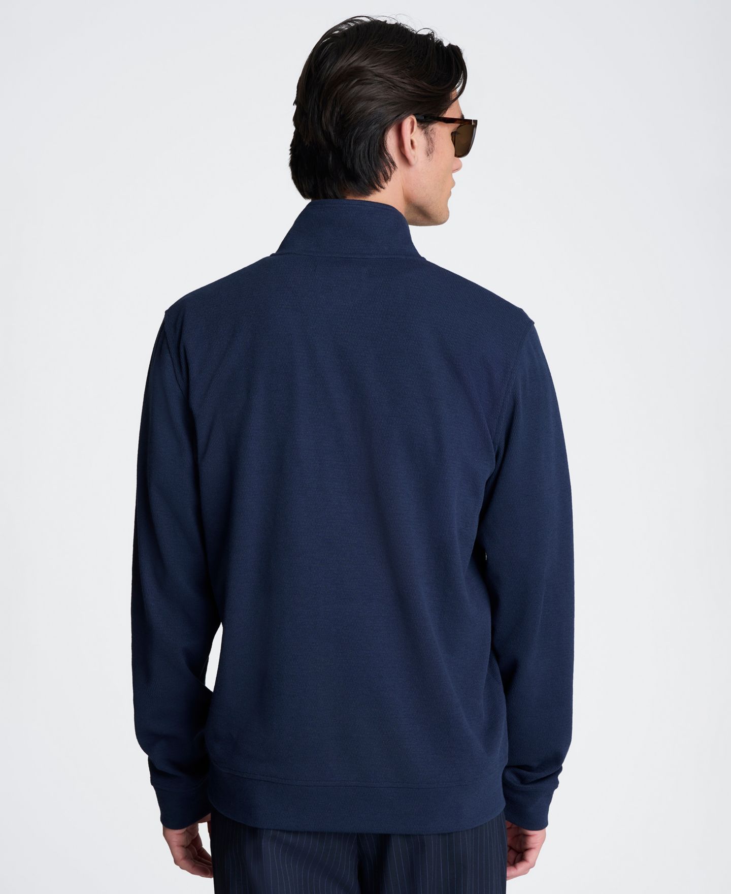 Мужской свитер Kenneth Cole Slim Fit Quarter Zip, цвет: Тёмно-синий — фото 4
