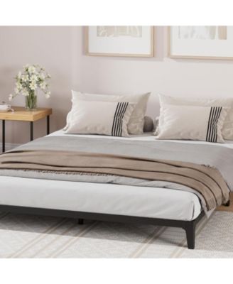 6 Inch Full Metal Platform Bed Frame Modern Design Steel Slats Noise Free Easy Assembly No Box Spring Matte