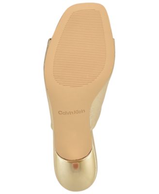 Women's Chaney Leather Slip-On Kitten Heel Dress Sandals