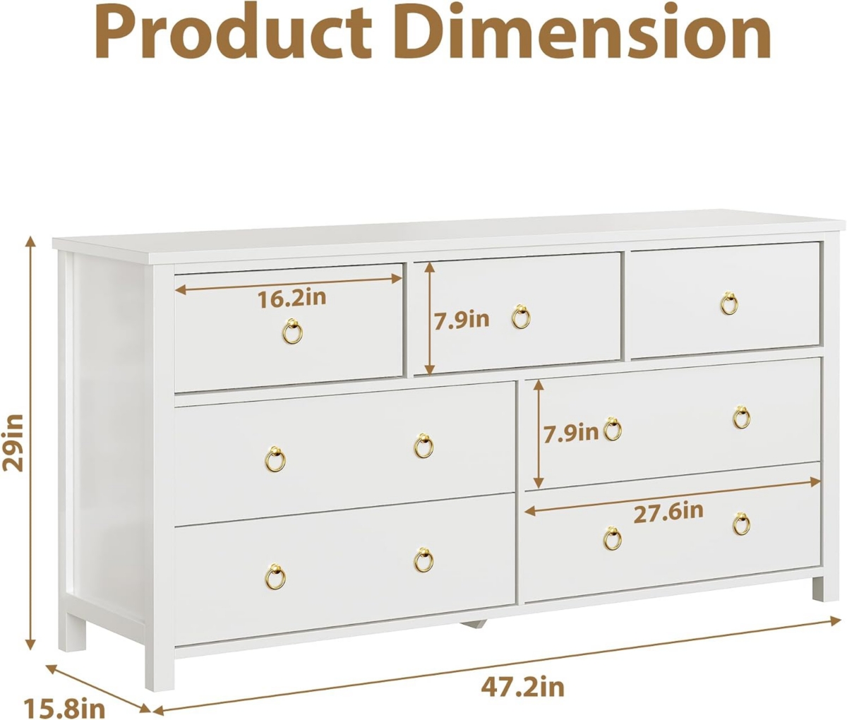 gaomon 7-Drawer Dresser for Bedroom