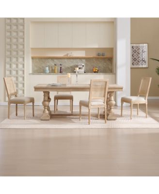  French Country Dining Chairs, Rattan Back