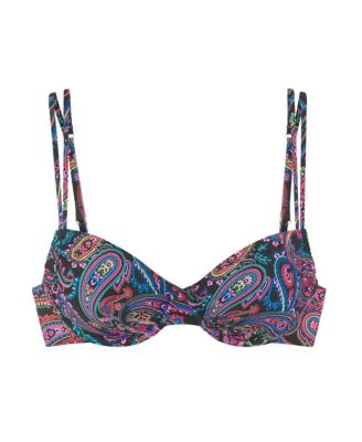 Women's Paisley Print Underwire Bikini Swimsuit Top Bra Sizing