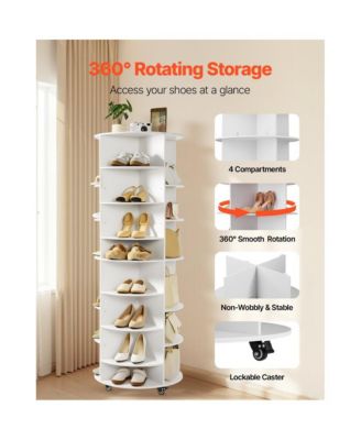7-Tier Rotating Shoe Rack with Adjustable Shelves