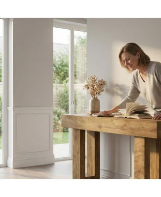  Farmhouse Entryway Console Table with Storage