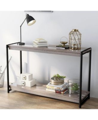 40" 2-Tier Console Table with Storage Shelf