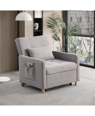 Convertible Sleeper Sofa Chair Bed with Pillow, Adjustable Multi-Functional Sleeper Chair