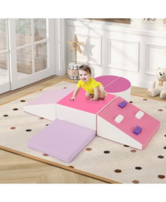 6-Piece Soft Toddler Play Set with Climbing Triangle, Ramp & Safe Foam Design for Active Play