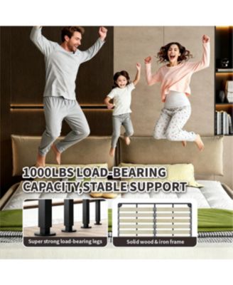 King Size Cloud Bed Frame with Oversized Padded Movable Headboard