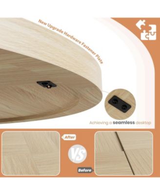 47" Round Dining Table with Thickened Edge and Sturdy Pedestal Base