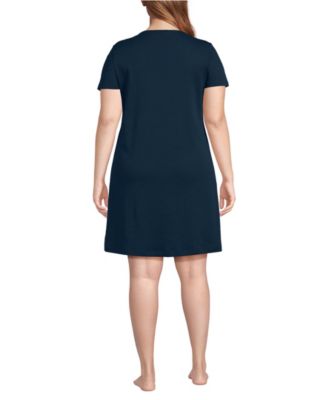 Plus Size Cotton Short Sleeve Knee Length Nightgown