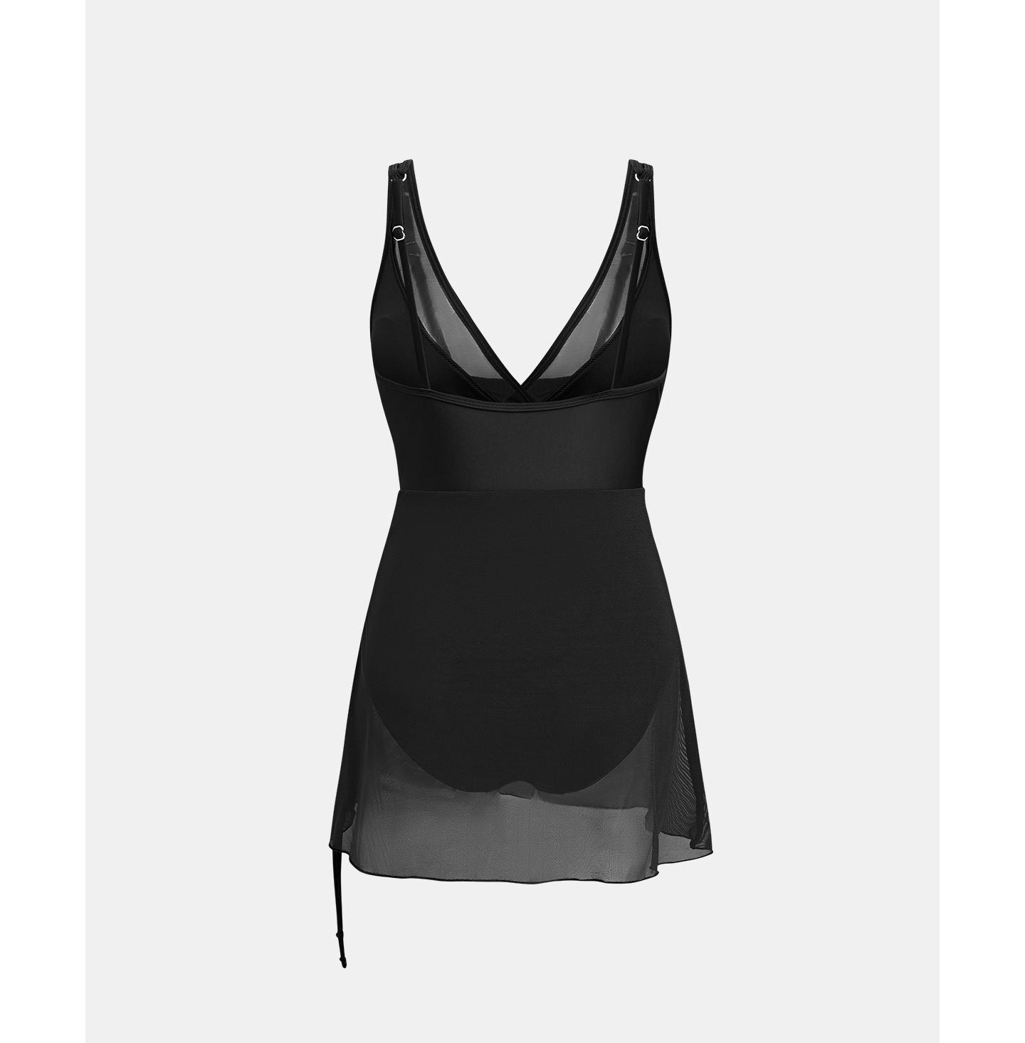 Женское платье Cupshe V-Neck Adjustable Straps Swim Dress, цвет: Чёрный — фото 5